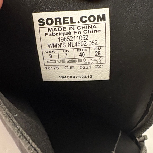 SOREL Women's Joan of Artic Wedge III Lug Sole Zip Booties Gray - Picture 2 of 7